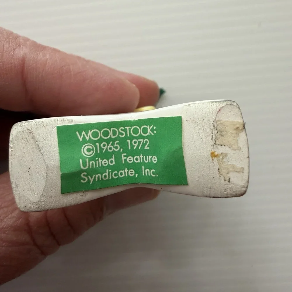 Vintage 1980 Woodstock Peanuts Merry Christmas Star Ceramic Snoopy Bird